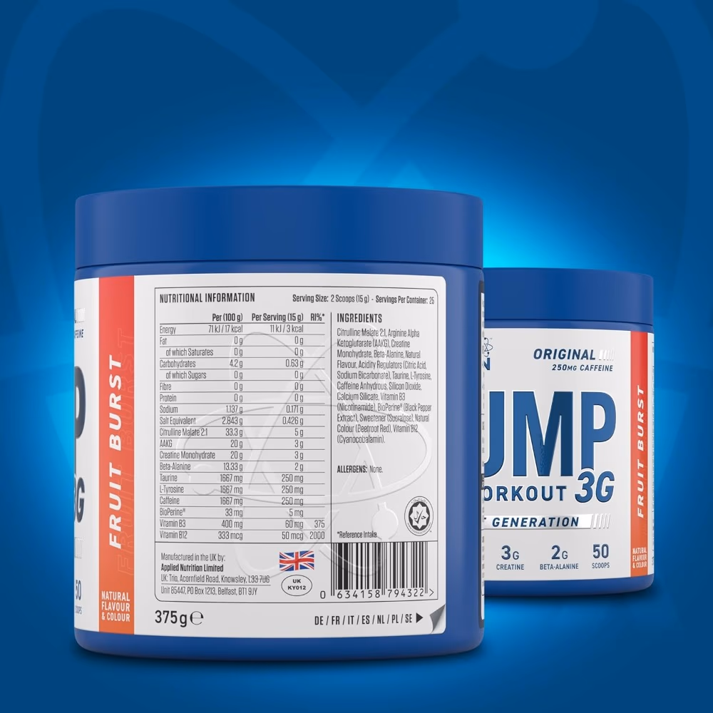 Applied Nutrition AN Pump 3G Pre Workout Fruit Burst 375g 3