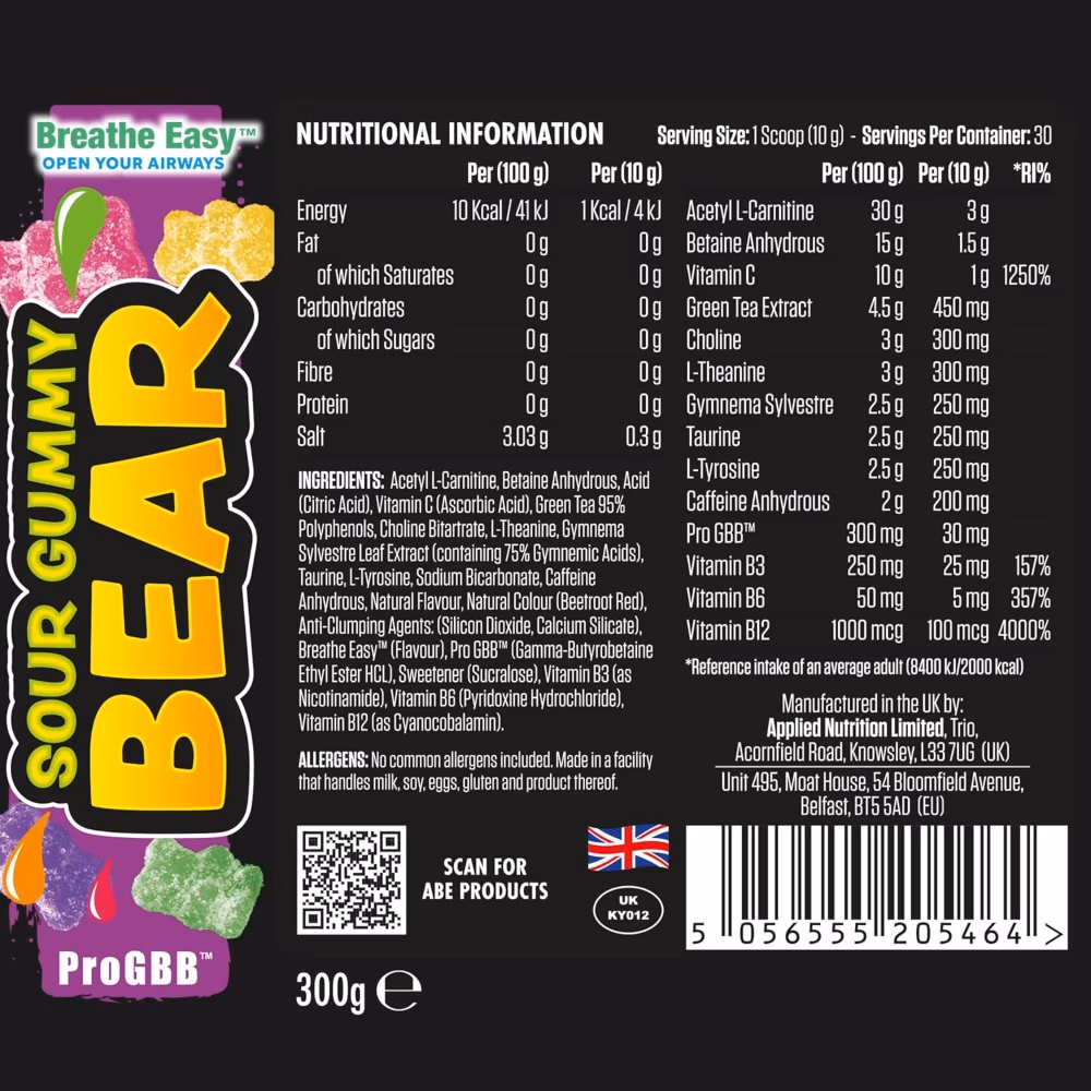 Applied Nutrition Shred X Powder – Sour Gummy Flavor – 300 g 4
