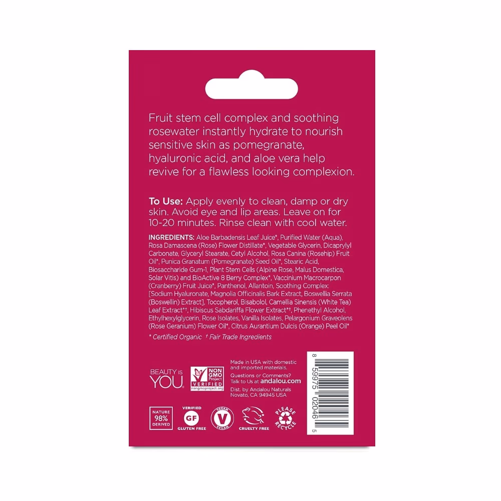 Andalou Instant Soothing Face Mask 8g 2
