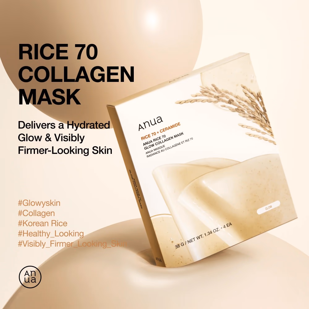 Anua Rice 70 + Ceramide Glow Collagen Mask 38g 3