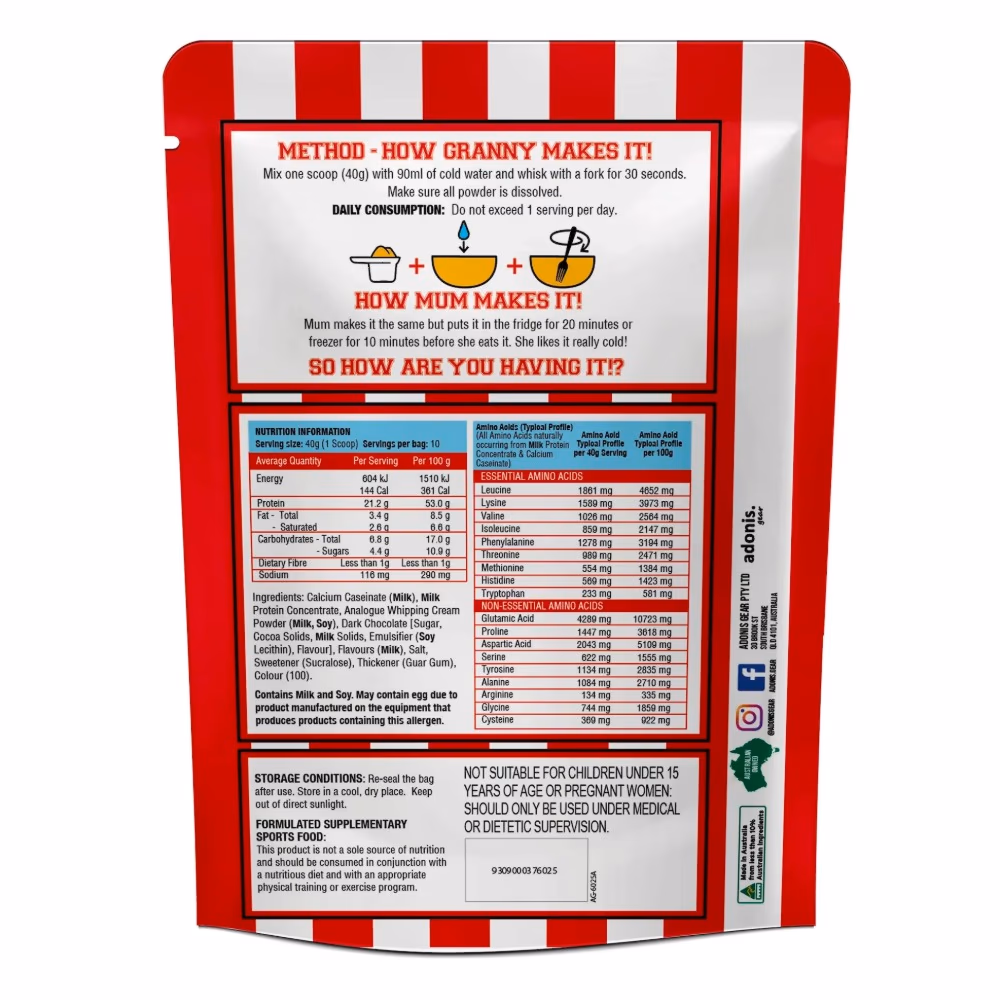 Adonis Casein Protein Cookie Dough Banana Chocolate Chip 400g  3