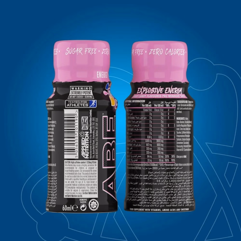 Applied Nutrition ABE Pre-Workout Shot Fruit Candy Flavor - 60ml x 12pcs 5