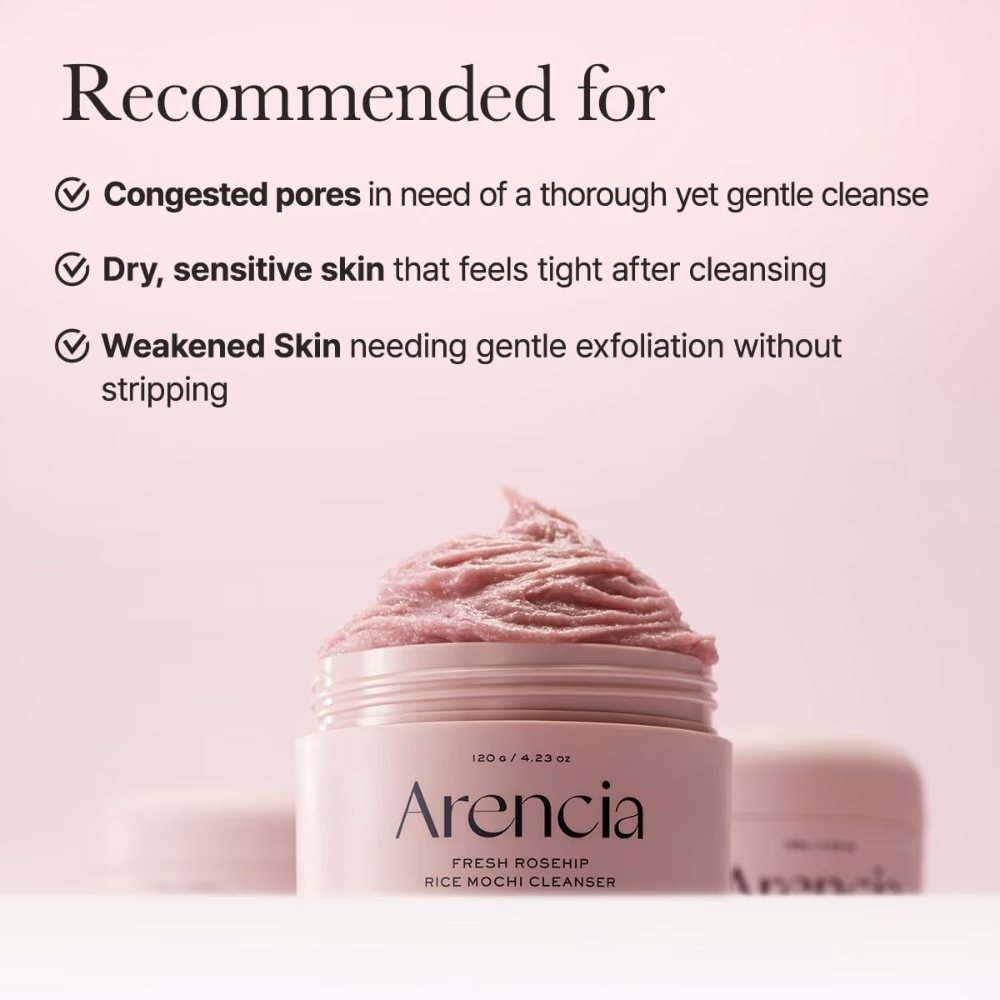 Arencia Fresh Rosehip Rice Mochi Cleanser 120g 4