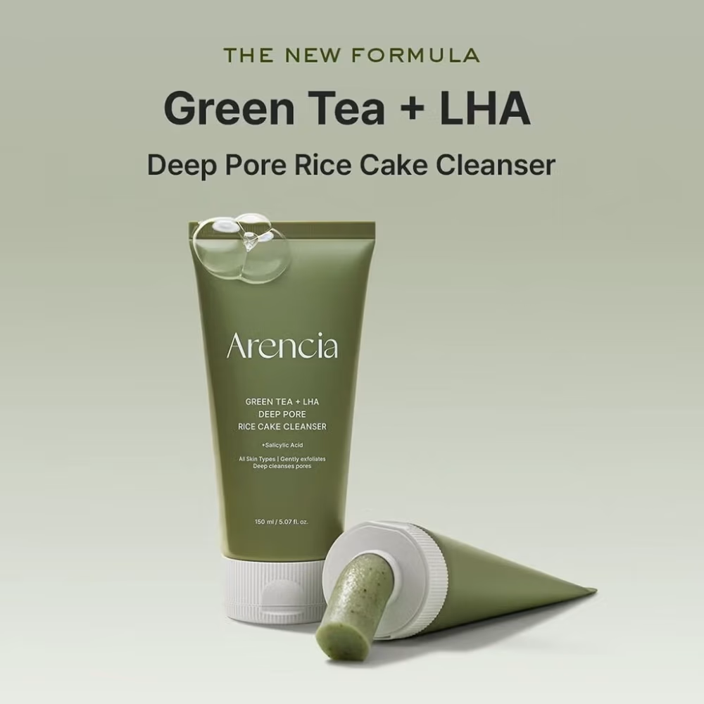 Arencia Green Tea + LHA Rice Cake Cleanser 150g 2