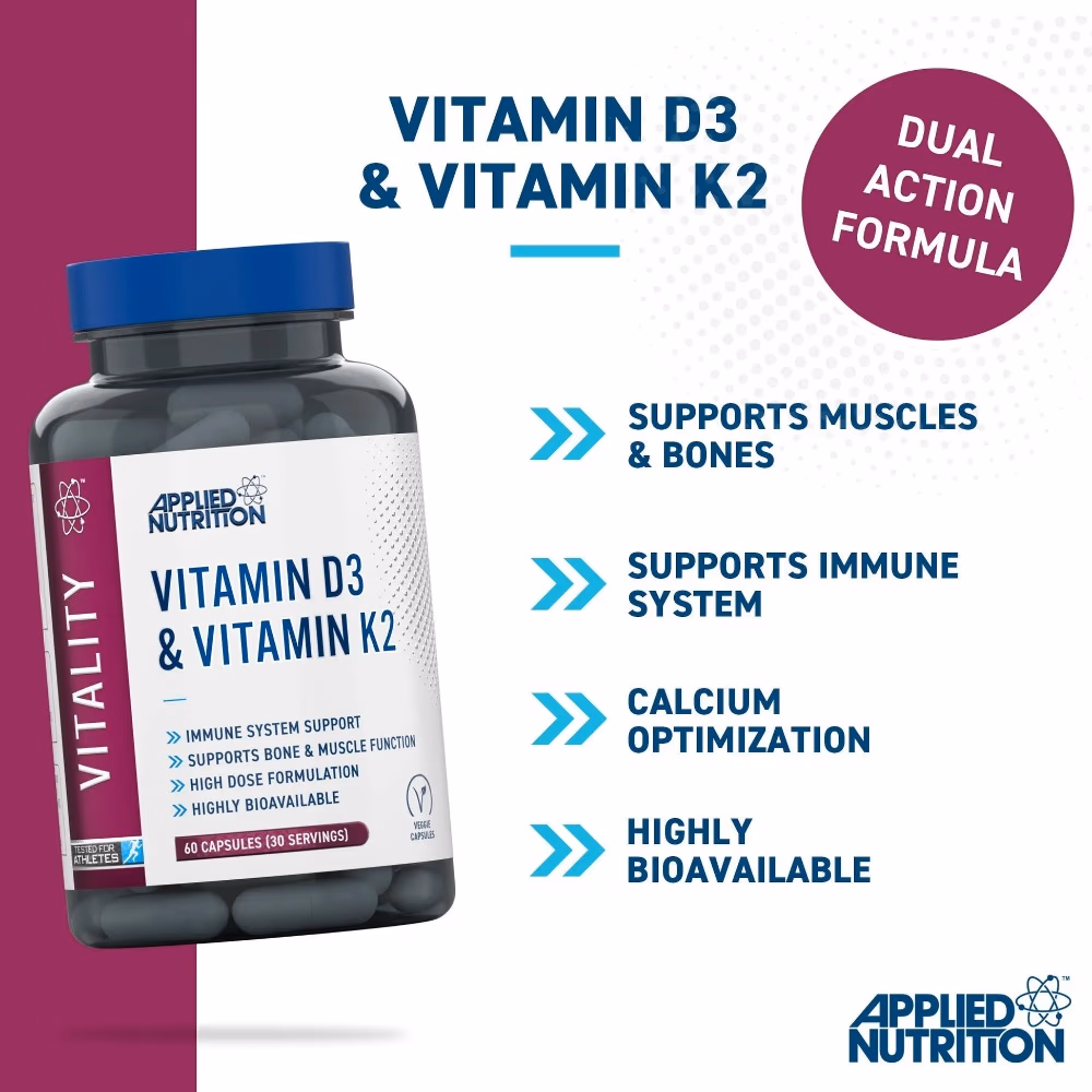 Applied Nutrition Vitamin D3 & K2 (60 Capsules) 4