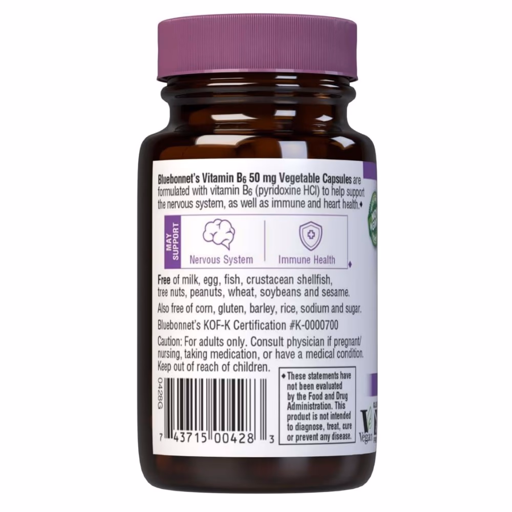 Bluebonnet Vitamin B6 50mg 90 Veg Caps 3