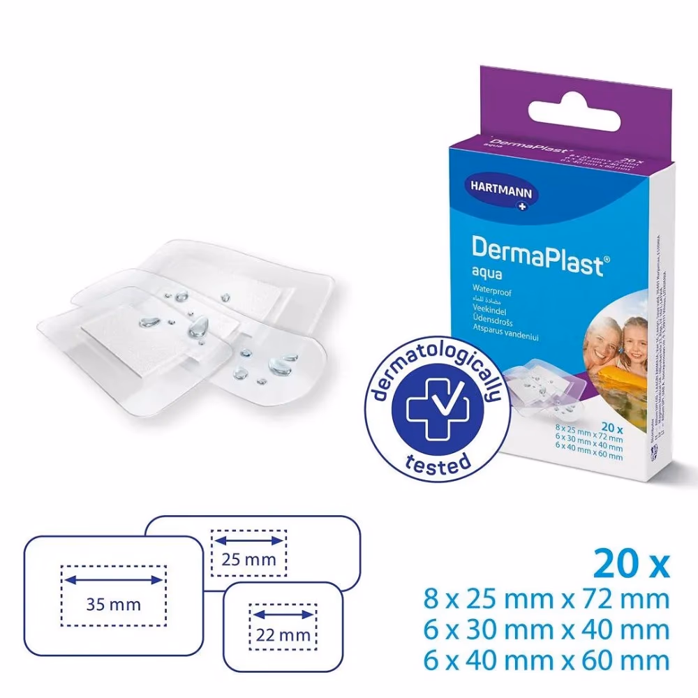 Dermaplast Aqua Plaster Mixed Size 20s 2
