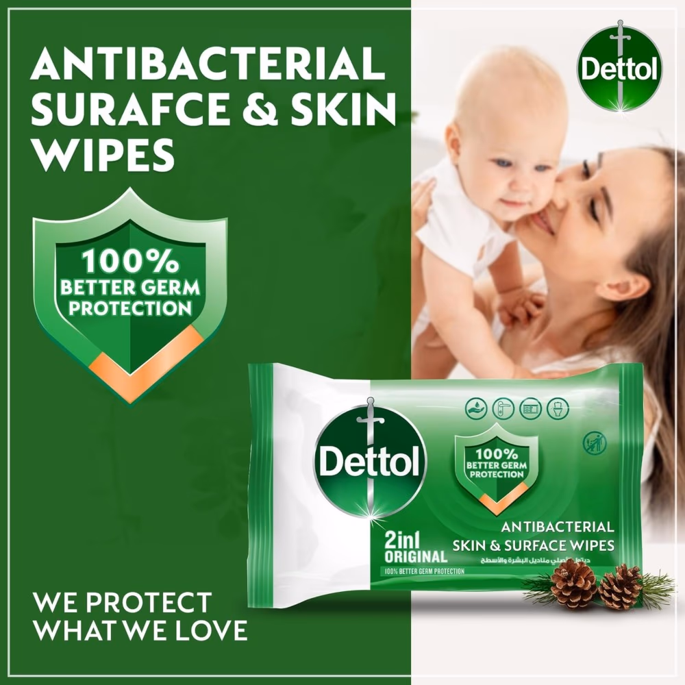 Dettol Anti-Bacterial Original Wipes - 40s 2