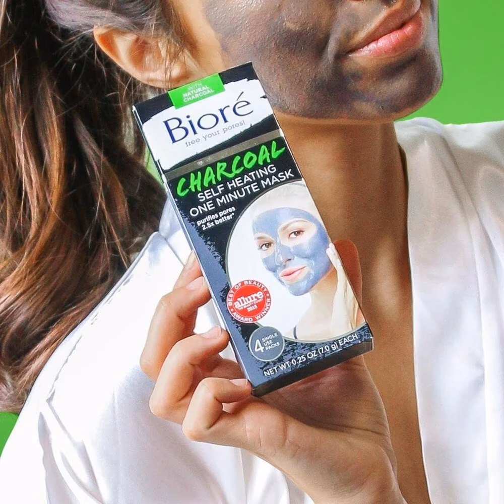 Biore Charcoal Self-Heating One Minute Mask 4 Sachets 2