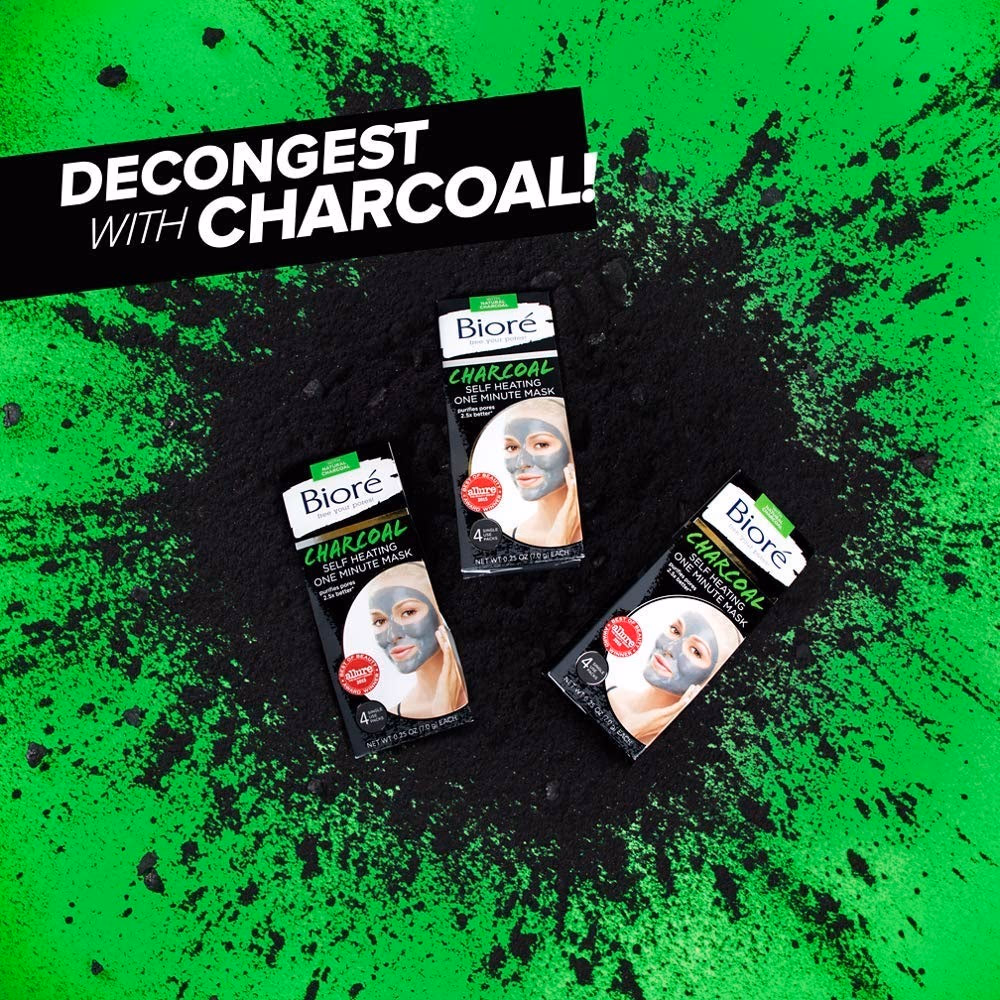 Biore Charcoal Self-Heating One Minute Mask 4 Sachets 3