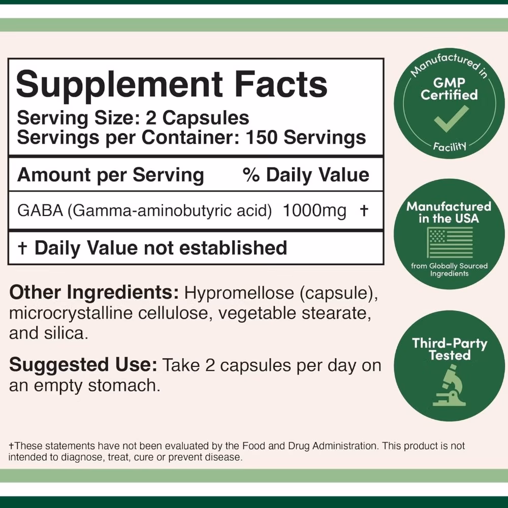 BioTechUSA GABA 1000mg 60 Capsules – Nervous System & Relaxation Support 2