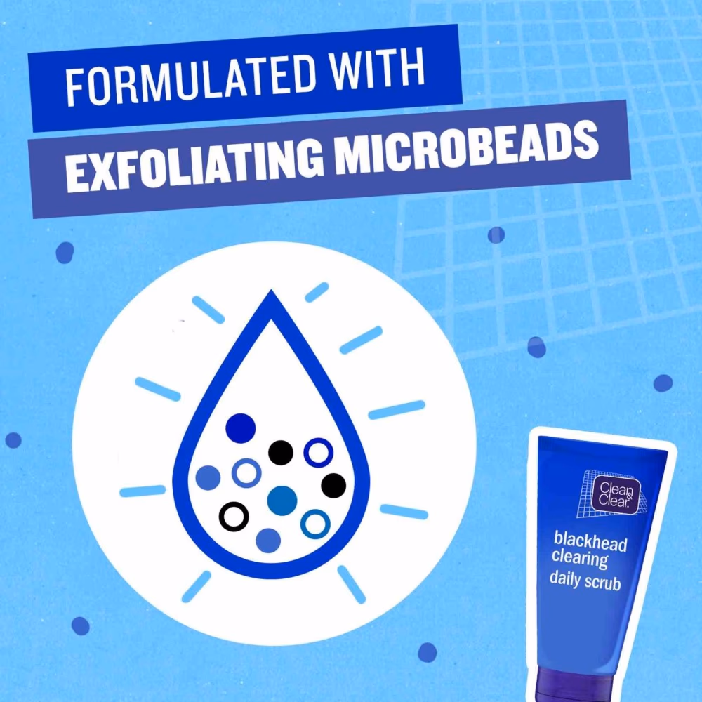 Clean & Clear Blackhead Clearing Daily Scrub 150ml – Exfoliating Face Wash for Clear Skin 4