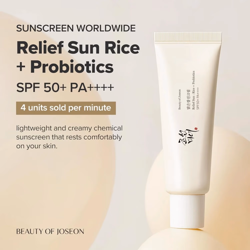 Beauty Of Joseon Rice And Probiotics Relief Sun Cream 50ml - Lightweight SPF50+ Sunscreen With Rice And Probiotics 3
