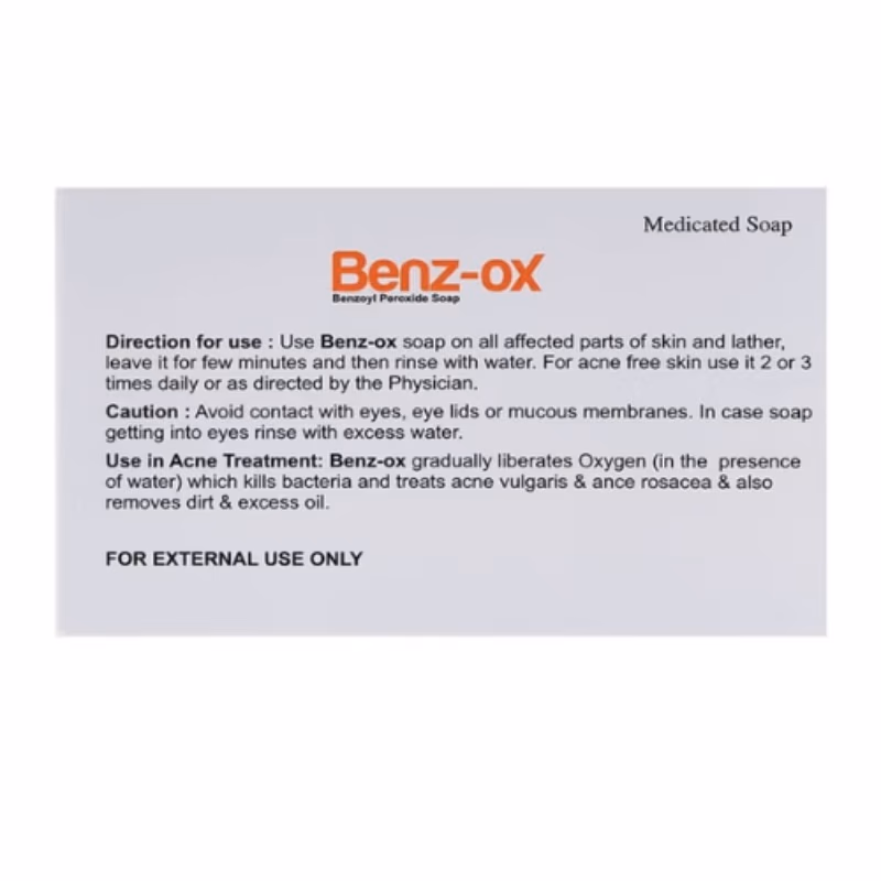Benz-Ox Soap For Acne & Oily Skin 100Gm 2