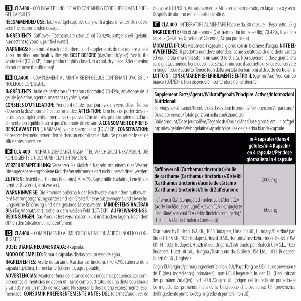 BioTechUSA CLA 400 Capsule 80s 2