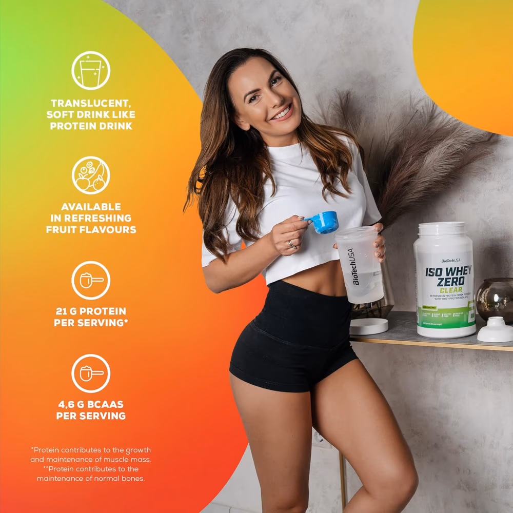 BioTechUSA Iso Whey Zero Clear Tropical Fruit 1000g – Refreshing Lactose-Free Whey Isolate 5