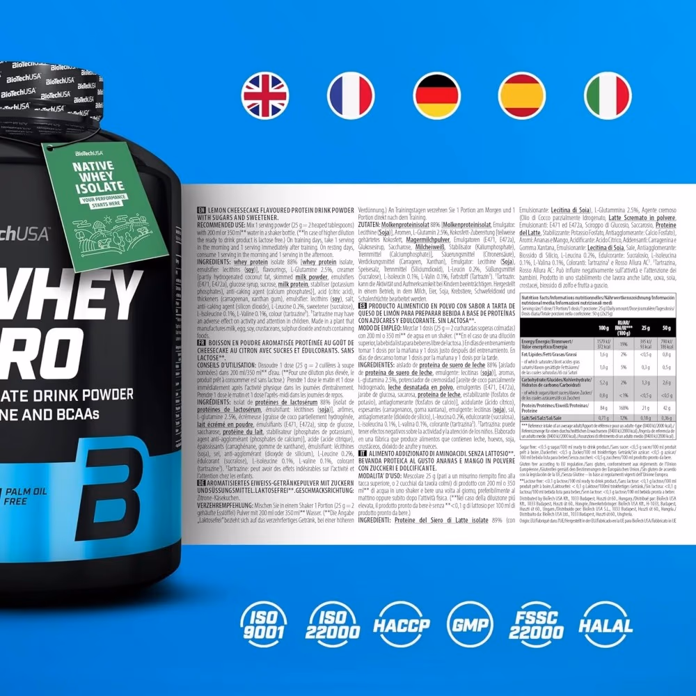 BioTechUSA Iso Whey Zero Chocolate 1816g – Lactose-Free Whey Protein Isolate 3