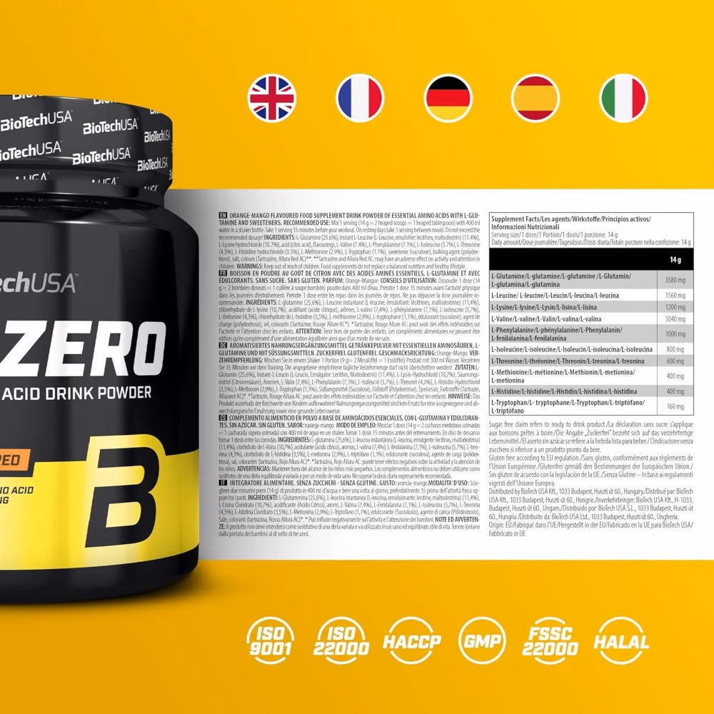 BioTechUSA EAA Zero 350gm - Blue Grape Flavor  4