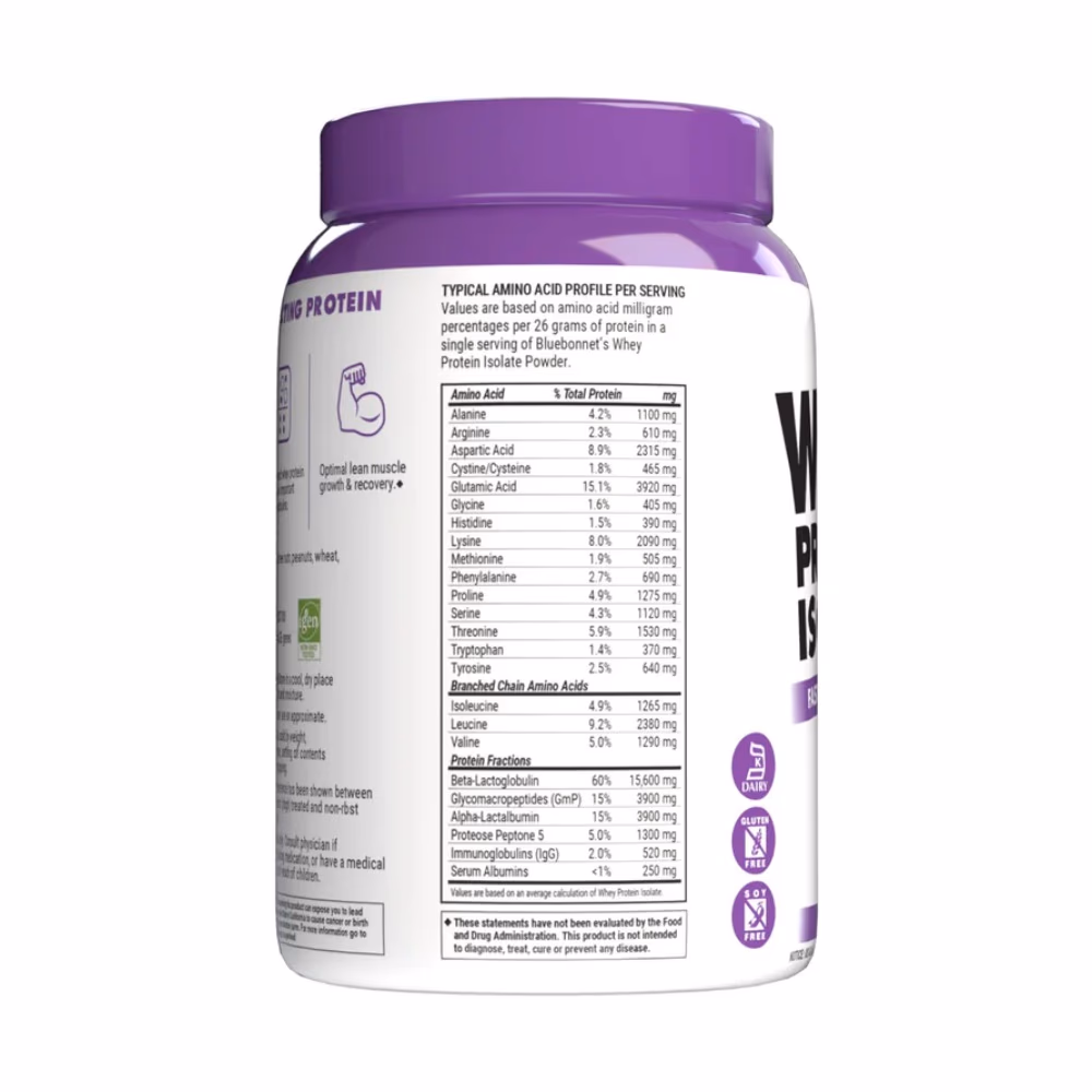 Bluebonnet Whey Protein Isolate 1Lb Original - 496grams 2