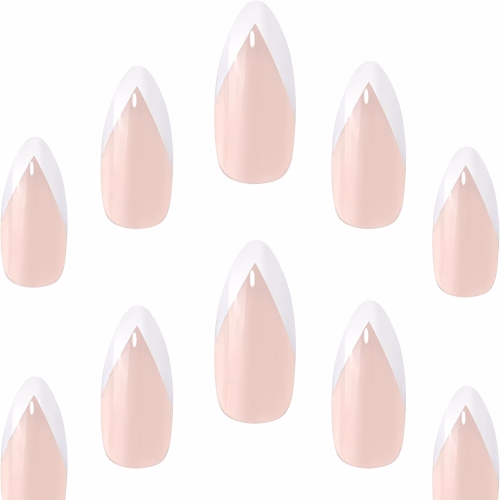 Elegant Touch Statement French Stiletto Pink Nails 2