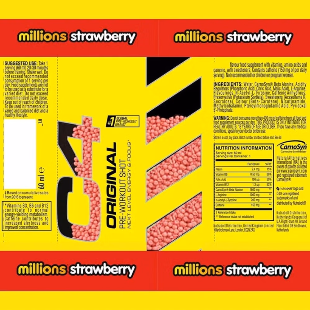 Cellucor C4 Shot Millions Strawberry - 60ml 2