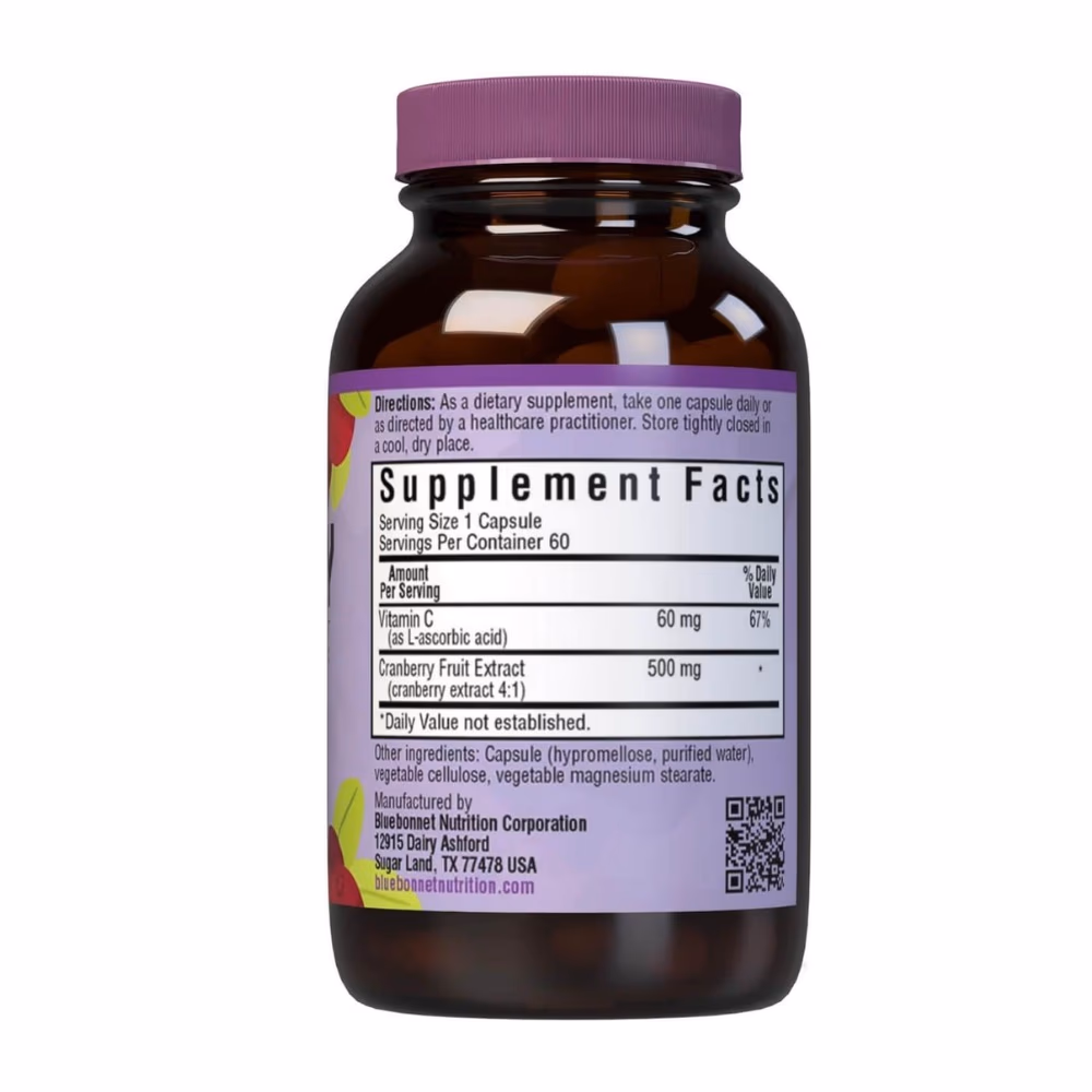 Bluebonnet Cranberry Fruit Extract with Vitamin C 60 Veg Capsules 2