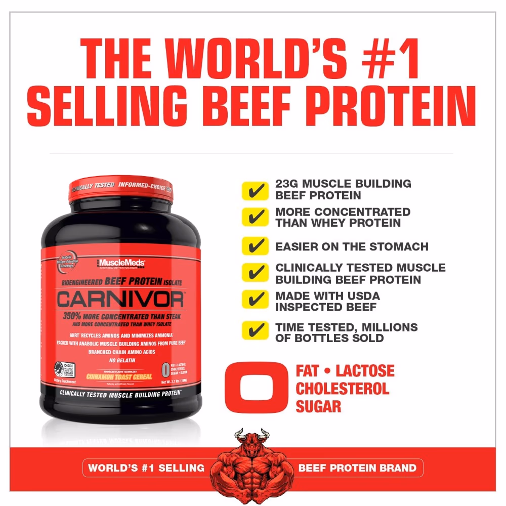 MuscleMeds Carnivor – Cookies & Cream – 4lb | Hydrolyzed Beef Protein Isolate Powder for Muscle Growth & Recovery 2