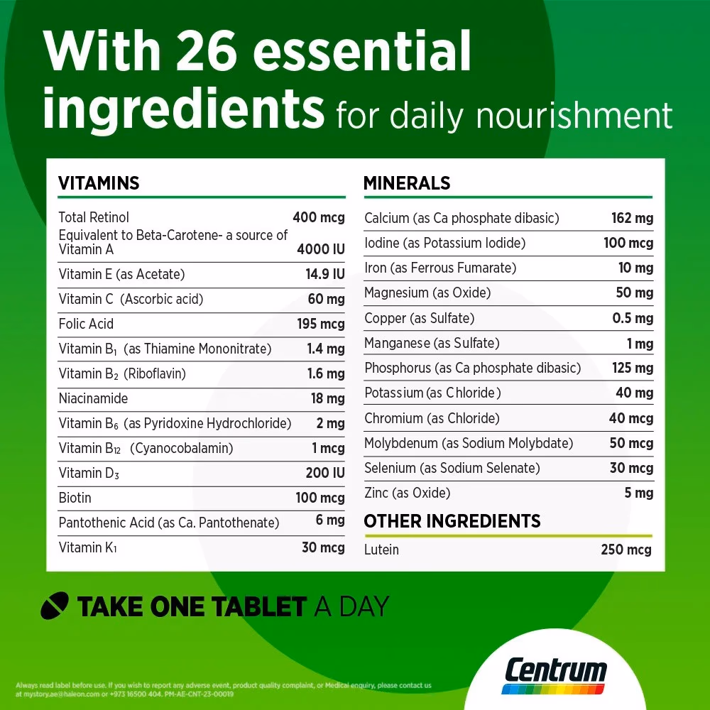 Centrum Lutein 100 Tablets – Eye Health Support with Antioxidants & Essential Nutrients 3