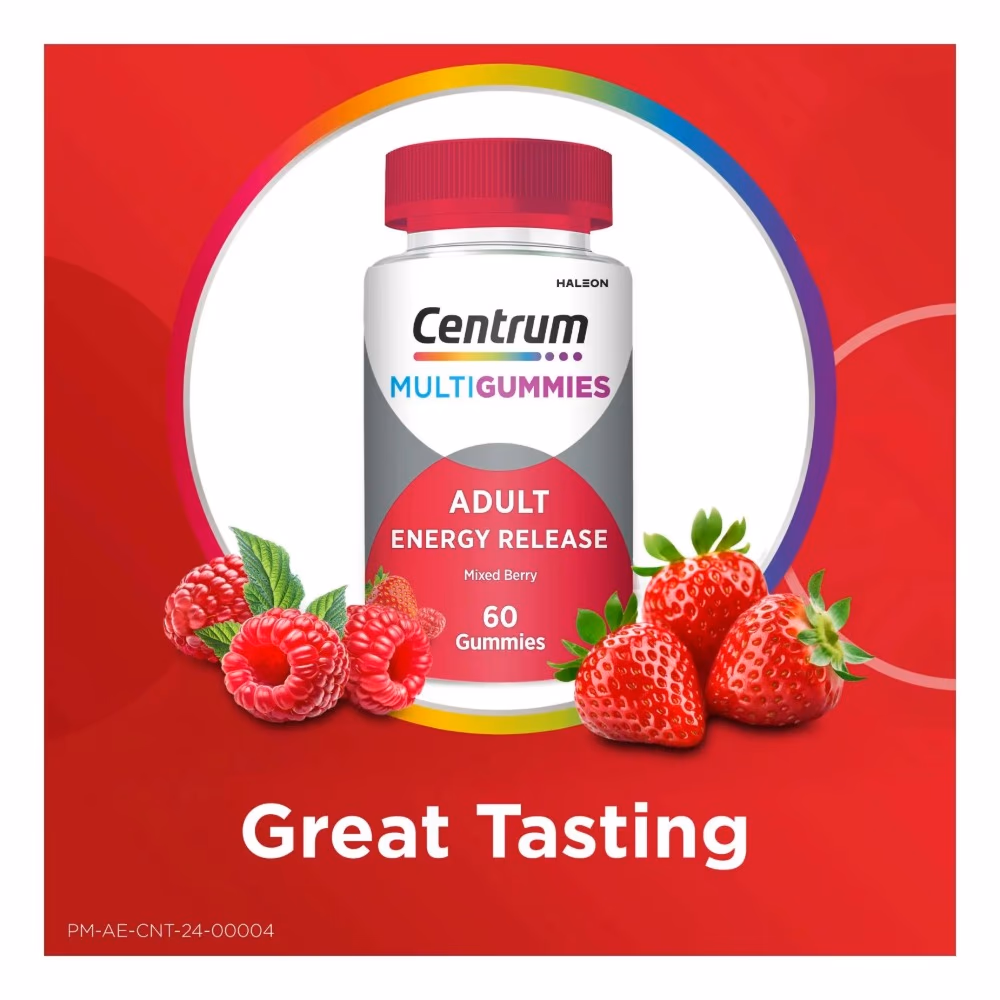 Centrum MultiGummies Energy Mixed Berry 60 Gummies – Daily Multivitamin with B-Vitamins for Energy & Metabolism 3