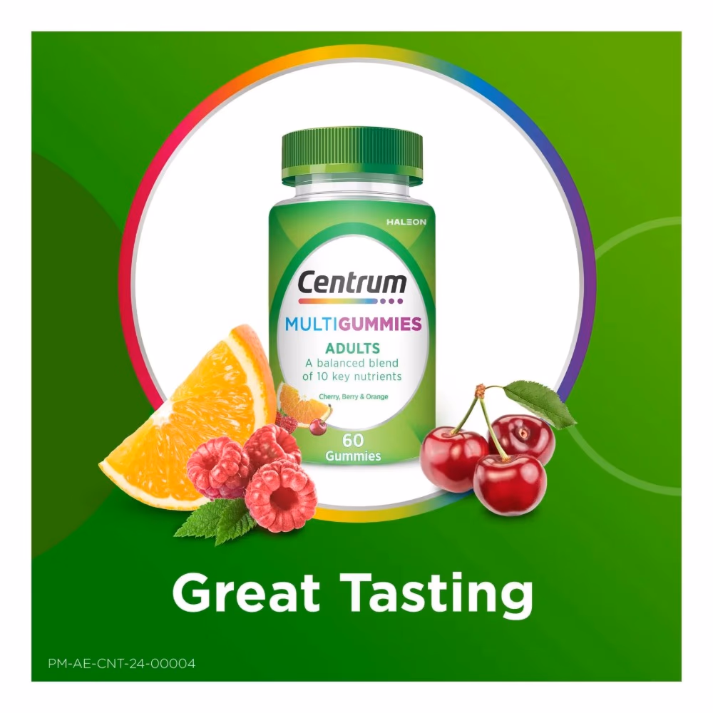 Centrum MultiGummies for Adults 60 Gummies – Fruit Flavors Daily Multivitamin for Energy, Immunity & Metabolism 4