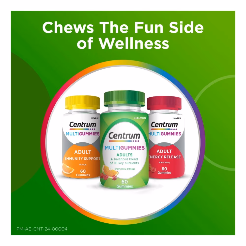 Centrum MultiGummies for Adults 60 Gummies – Fruit Flavors Daily Multivitamin for Energy, Immunity & Metabolism 5