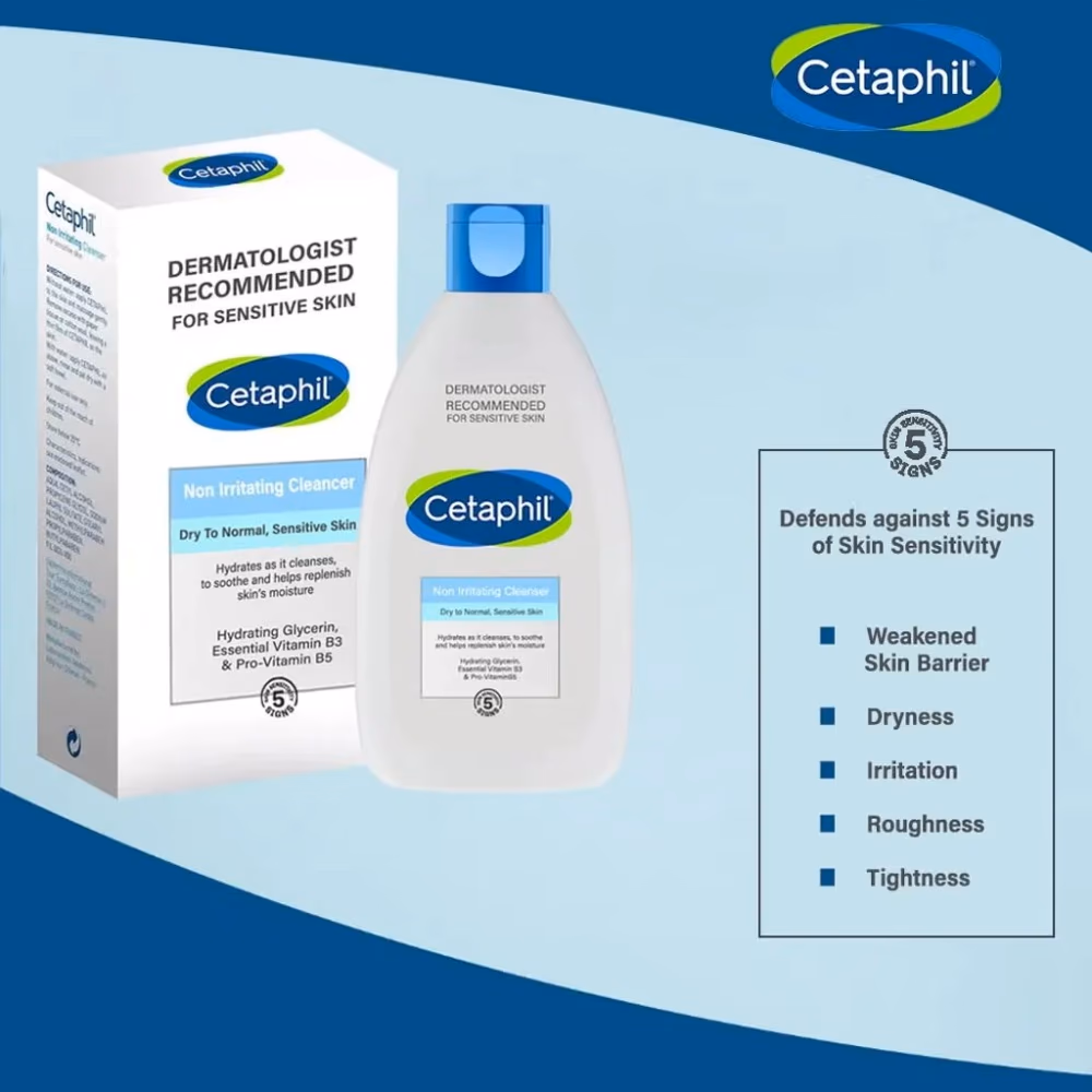 Cetaphil Non-Irritating Cleanser 200ml – Gentle Daily Face & Body Wash for Sensitive Skin 5
