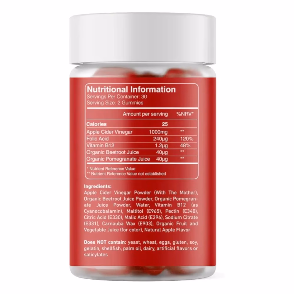Charava Apple Cider Vinegar Apple Flavor 60 Gummies - Natural Apple Flavor 2