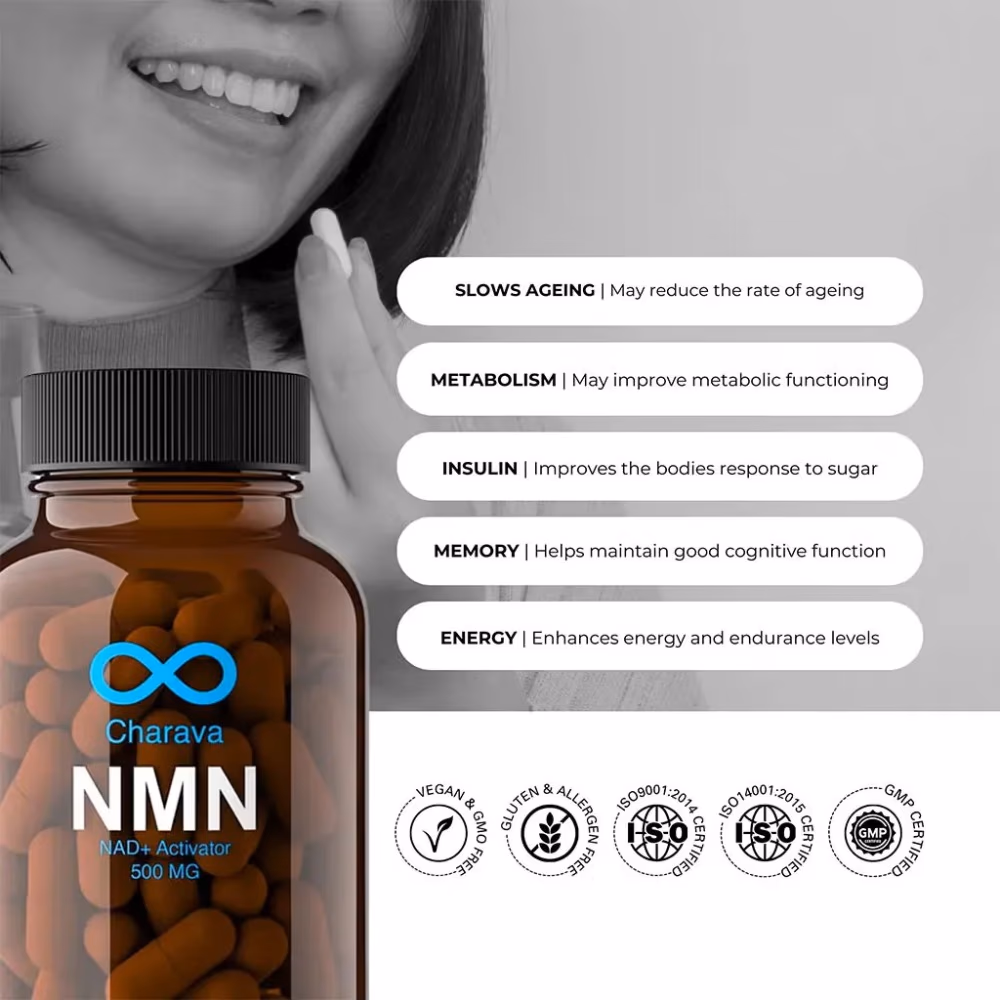Charava NMN 500mg -  60 Capsule 4