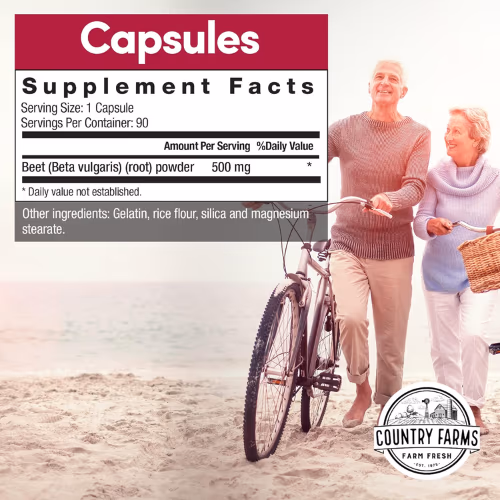 Country Farms Bountiful Beets, Supports Nitric Oxide, Inflammation Relief & Detox(90 Capsules) 2