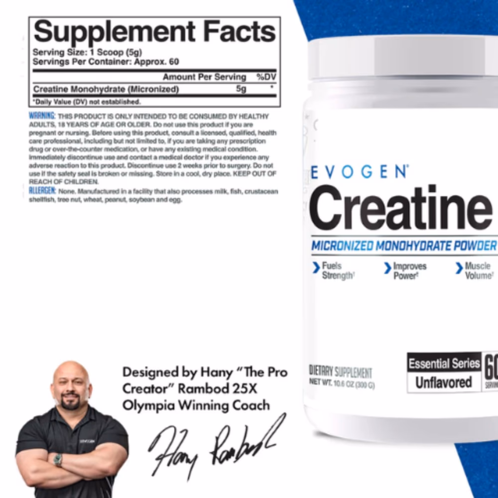 Evogen Creatine Monohydrate Unflavored 60 Servings 3