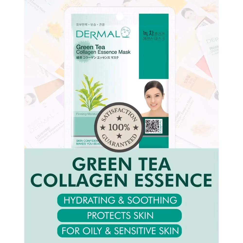 Dermal Green Tea Collagen Essence Facial Mask – 23g 2