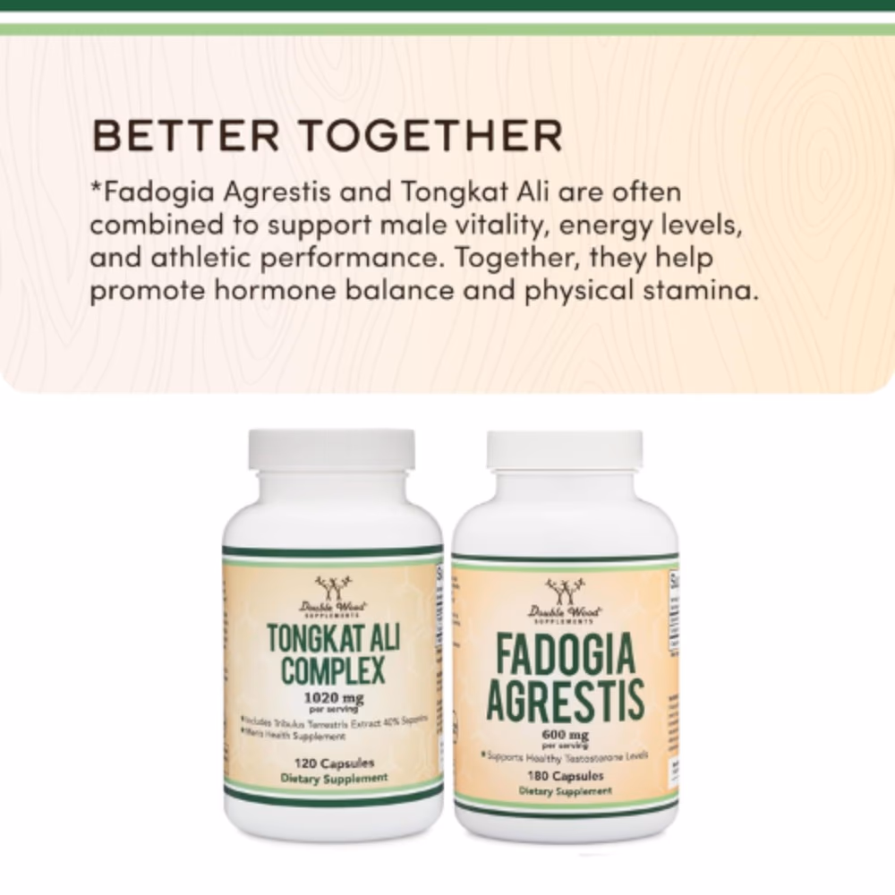 Double Wood Fadogia Agrestis 600mg Capsules 180s 5