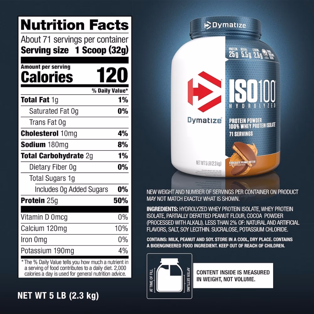 Dymatize ISO 100 Whey Chocolate Peanut Butter 5lb 3