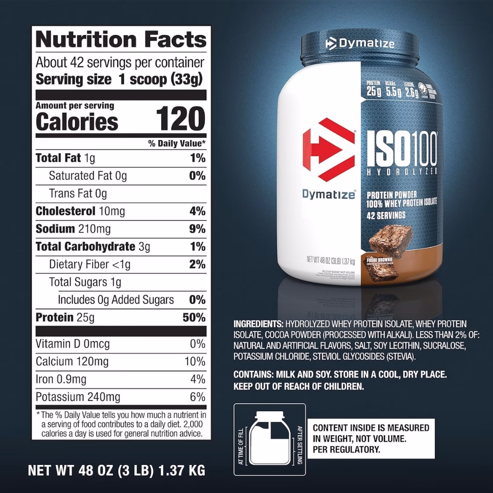 Dymatize ISO 100 Whey Fudge Brownie 3lb 2