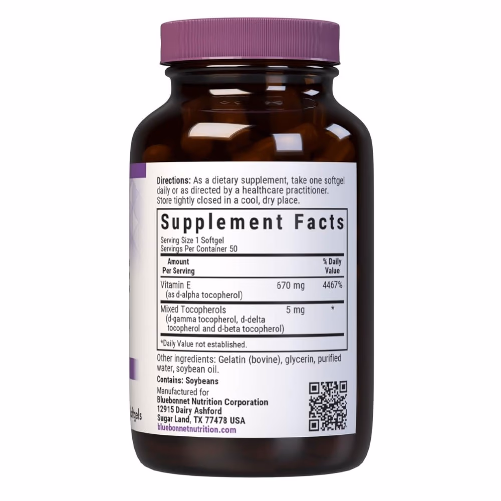 Bluebonnet Vitamin E 1000IU 50 Softgels 2