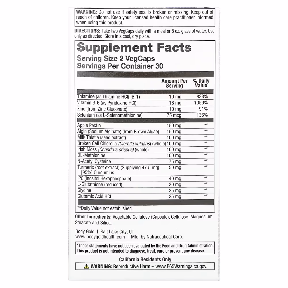 Body Gold Enviro Clenz Chlorella 60 Veg Caps 2
