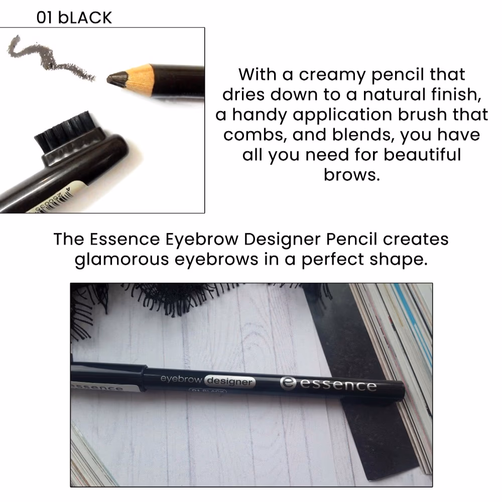 Essence 01 Eyebrow Designer Pencil Black 586 4