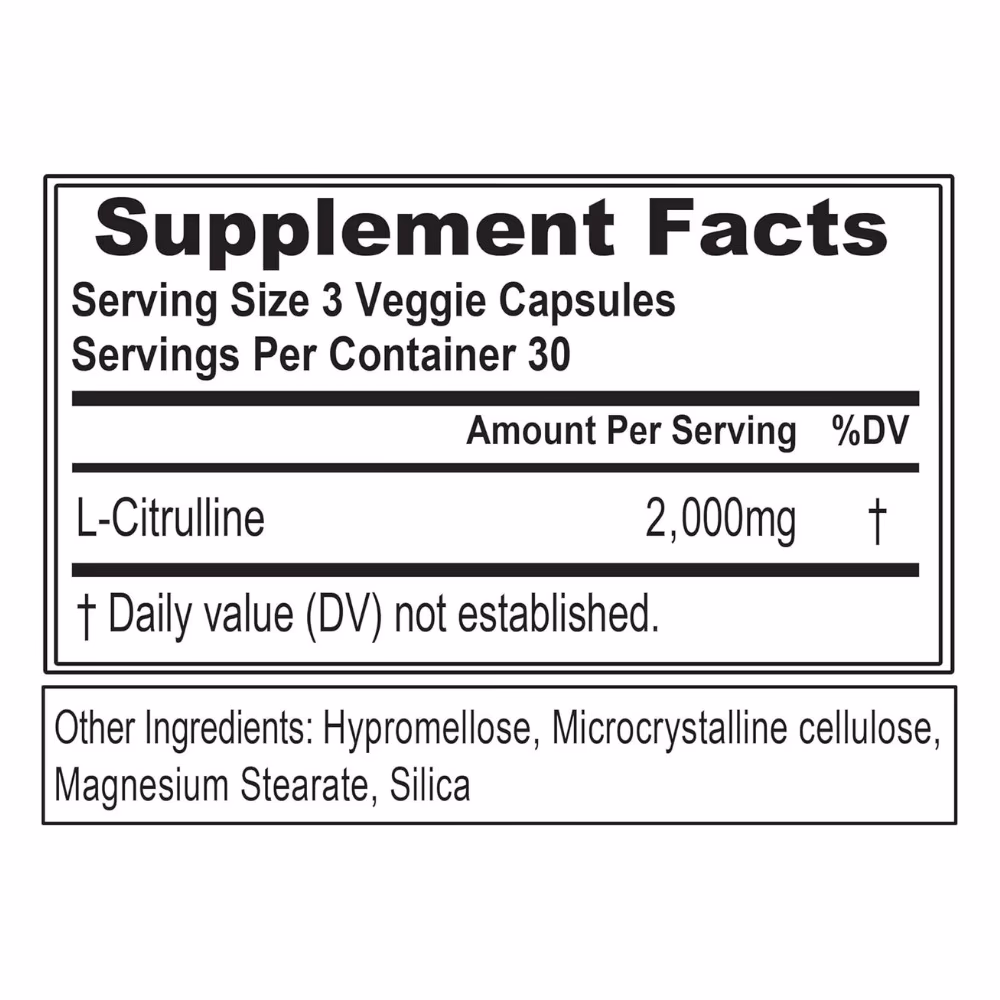 EVL L-Citrulline 2000 Cap 90s 5