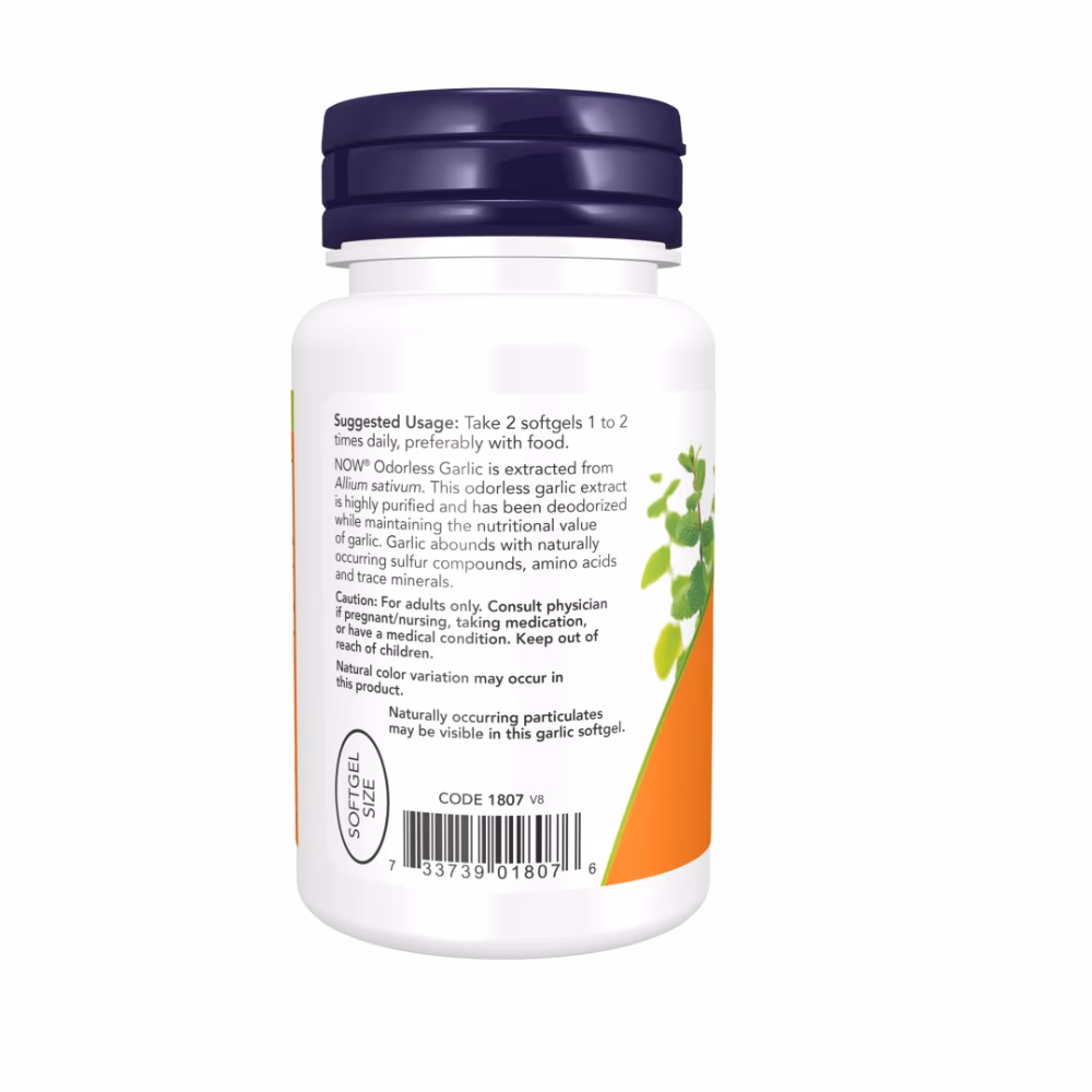 Now Odourless Garlic 100 Softgels 2