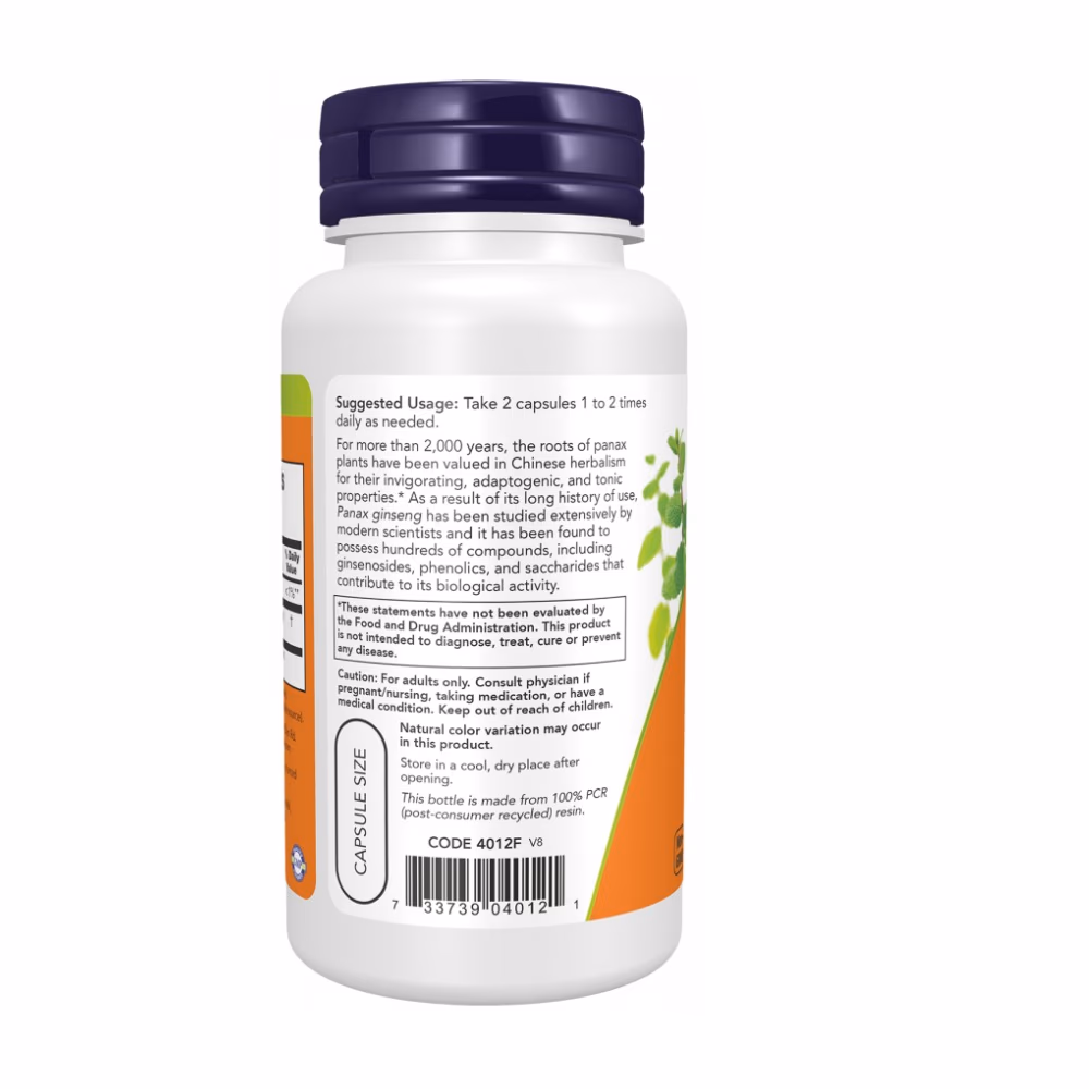 Now Panax Ginseng 500mg 100 Veg Caps 3