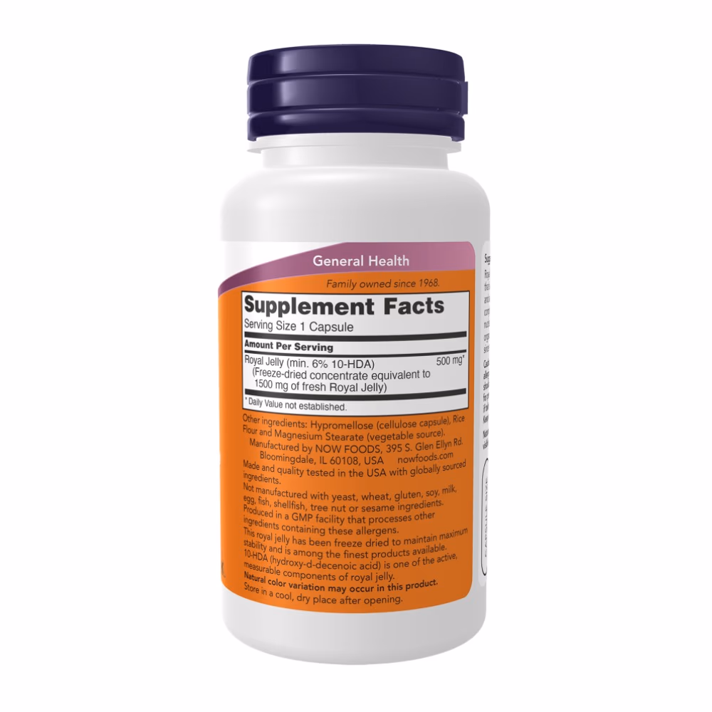 Now Royal Jelly 1500mg 60 Veg Capsules 2
