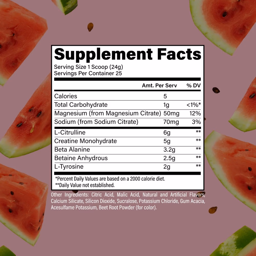 Raw Bum Essential Performance Pre-Workout - Sour Watermelon Flavor 2