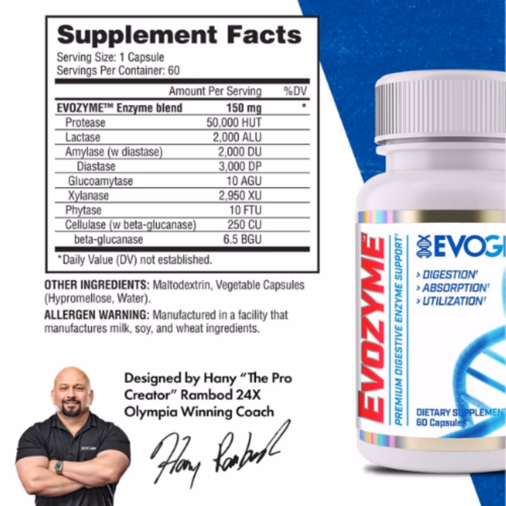 Evogen Evozyme Digestive Enzyme Capsules – 60 Count 2