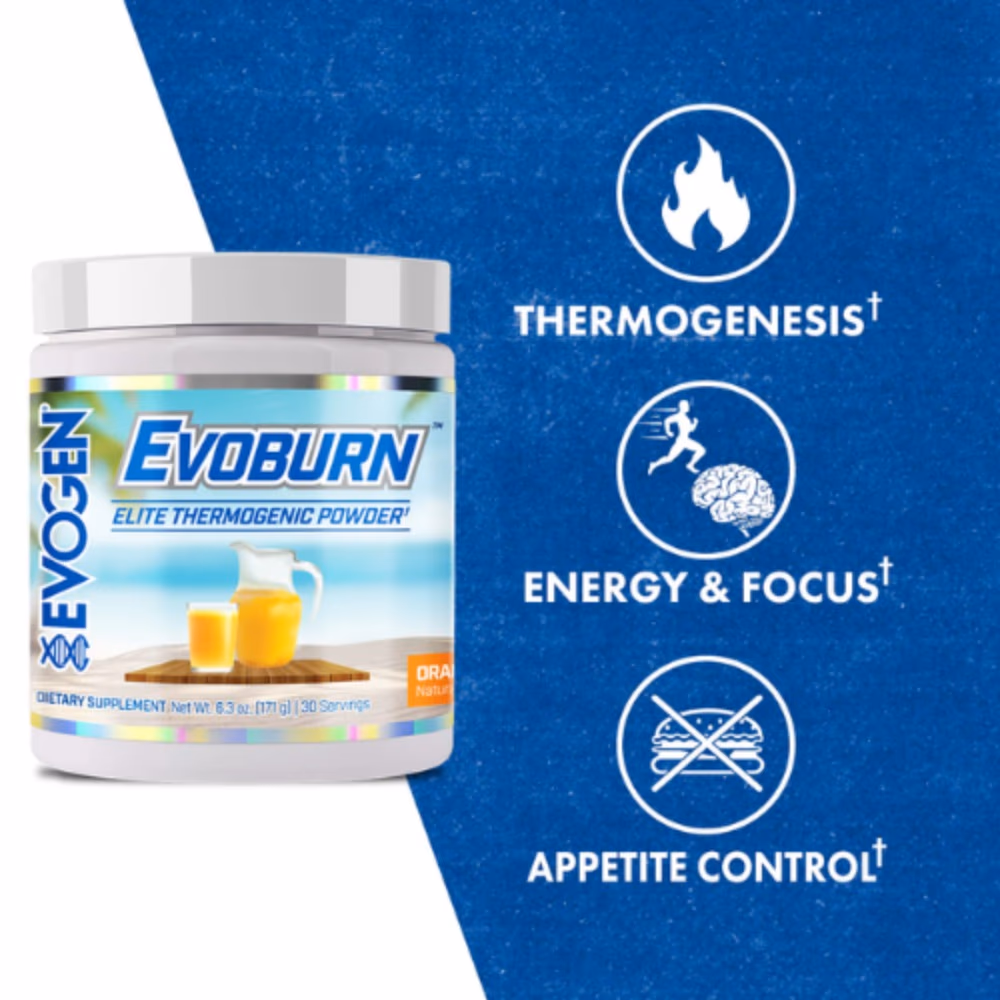 Evogen Evoburn Elite Thermogenic Powder - Orange Sunrise Flavor, 171g (30 Servings) 2
